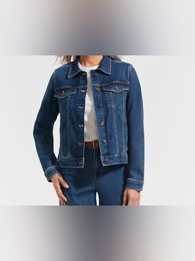 Land’s End|Classic Dark Blue Denim Jacket/trucker jacket,plus size 1X•••staple